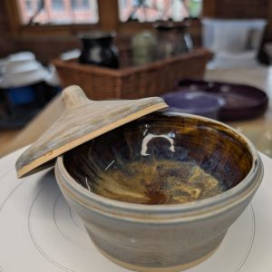 Golden Interior Lidded Bowl