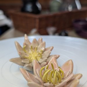 Lotus Bloom Ceramic Sculptures (Set of 2)