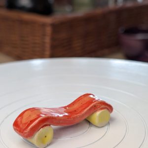 Red Clay Skateboard Sculpture