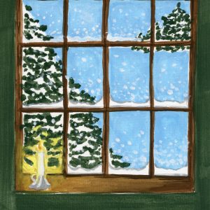 Snowy Pines Through the Window Snowy Pines Through the Window