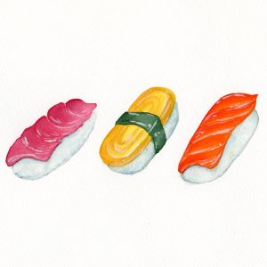 Sushi Trio on a Plate Sushi Trio on a Plate